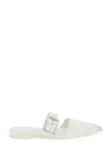 Alexander Mcqueen Leather Flat Mules In White