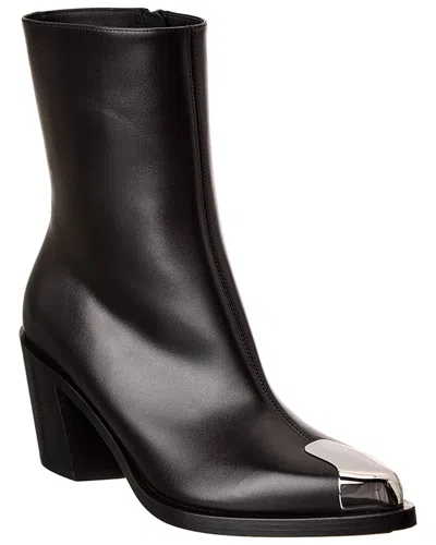 Alexander Mcqueen Punk Leather Boot In Black