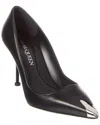 Alexander Mcqueen Punk Leather Pump In Black