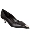 Alexander Mcqueen Punk Leather Pump In Black