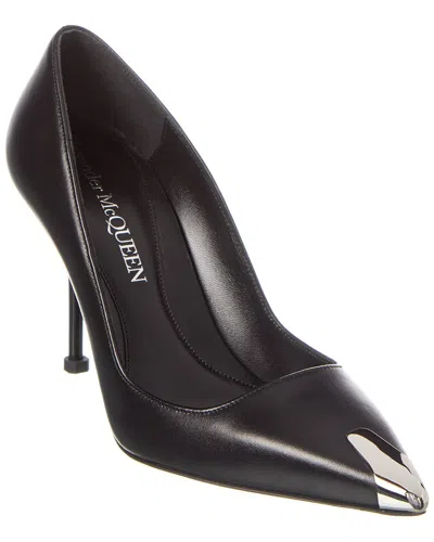Alexander Mcqueen Punk Leather Pump In Black