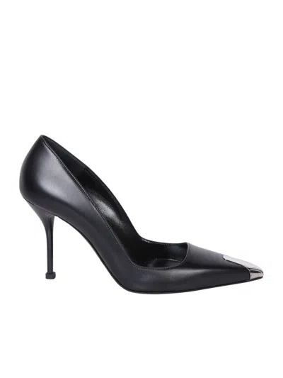 Alexander Mcqueen Punk 90mm Leather Pumps In Black