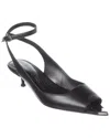Alexander Mcqueen Black Leather Sandals With Kitten Heel In Black
