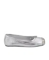 Alexander Mcqueen Punk Metallic Ballerina Shoes In Gray