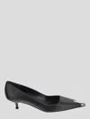 Alexander Mcqueen Punk Leather Pump In Blacksilver