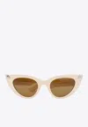 Alexander Mcqueen Punk Rivet Cat-eye Sunglasses In Brown