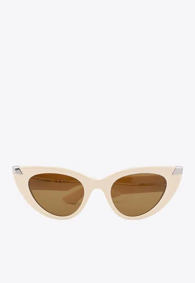 Alexander Mcqueen Punk Rivet Cat-eye Sunglasses In Brown