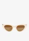 Alexander Mcqueen Punk Rivet Cat-eye Sunglasses In Brown