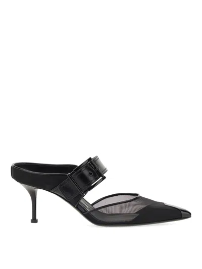 Alexander Mcqueen Punk Sandal With Buckle In Black