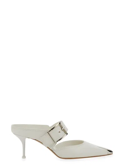 Alexander Mcqueen Pointed-toe Buckled Mules In Multi