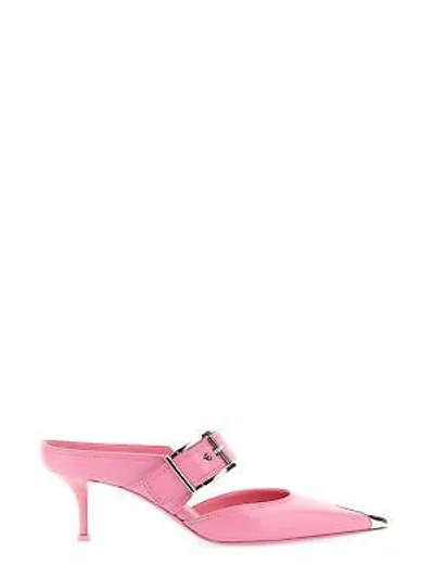 Pre-owned Alexander Mcqueen Punk Sandal With Buckle In Rosa