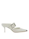 Alexander Mcqueen Punk Buckle Mule In White