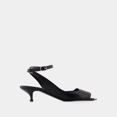 ALEXANDER MCQUEEN PUNK SANDALS - ALEXANDER MCQUEEN - LEATHER - BLACK/SILVER
