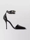 Alexander Mcqueen Punk Style Pumps Leather Ankle Strap In Black
