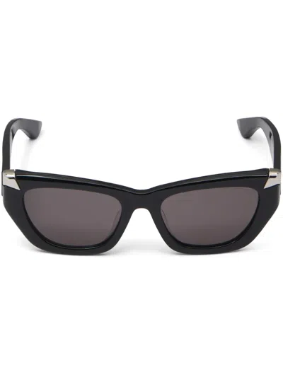 Alexander Mcqueen Punk Geometric-frame Sunglasses In Black