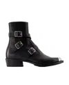 Alexander Mcqueen 'punk' Boots With Three Buckles In Black
