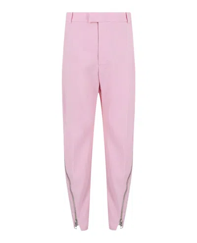 Alexander Mcqueen Punk Zip-detail Slim Trousers In Pink