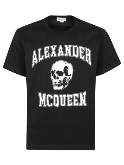 Alexander Mcqueen Pure Cotton T-shirt In Black