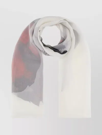 Alexander Mcqueen Pure Silk Scarf With Shadow Rose Print