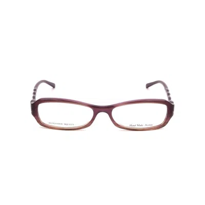 Alexander Mcqueen Purple Acetate Frames In Brown