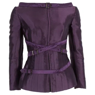 Pre-owned Alexander Mcqueen Purple Silk Taffeta Evening Jacket, Fw 2007