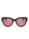Alexander Mcqueen Purple Sunglasses With Pink Lenses In Purple