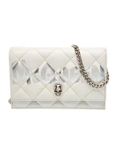 Pre-owned Alexander Mcqueen Quilted Clutch In White