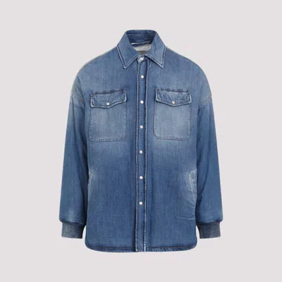 Alexander Mcqueen Sophisticated And Stylish Blue Denim Shirt