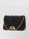 Alexander Mcqueen Quilted Lamb Leather Cross-body Bag In Black