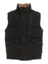 Alexander Mcqueen Padded And Quilted Nylon Sleeveless Jacket With Back Mcqueen Graffiti Print In Black