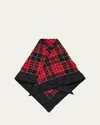 Alexander Mcqueen Tartan Check Quilted Silk Scarf In Pink