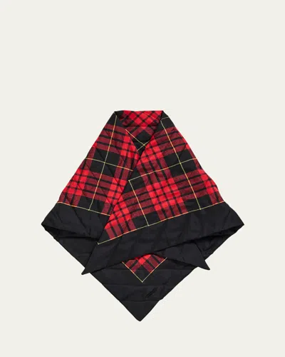 Alexander Mcqueen Quilted Tartan Triangular Scarf In Pink