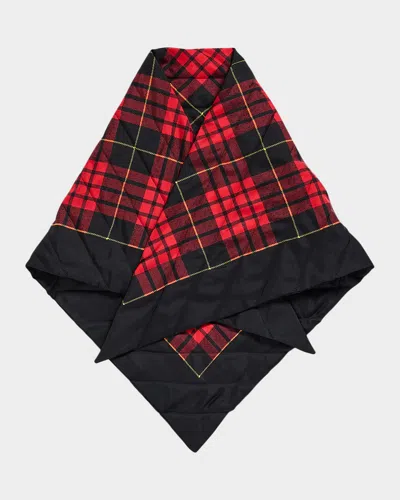 Alexander Mcqueen Quilted Tartan Triangular Scarf In Black