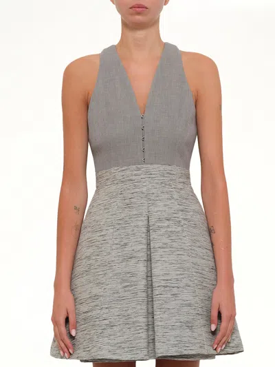 Alexander Mcqueen Racer Box Pit Dress In Gray