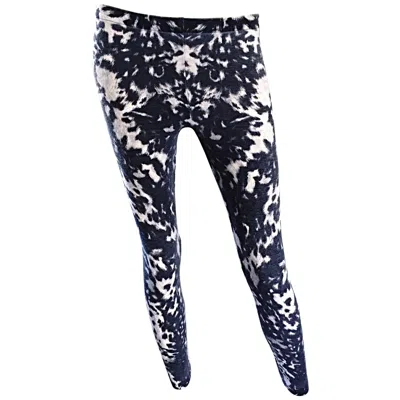 Pre-owned Alexander Mcqueen Rare  ' Pussycat Crotch ' Tie Dye Leopard Wool Leggings Pants In Black