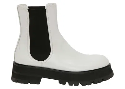 Pre-owned Alexander Mcqueen Rave Chelsea Boot (women's) Sneakers In White/black