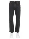 Alexander Mcqueen Men's Raw Cut Jeans In Black
