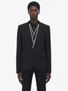 Alexander Mcqueen Raw Edge Canvas Single-breasted Jacket In Black