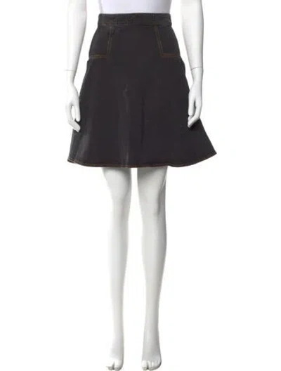 Pre-owned Alexander Mcqueen Raw-edge Trim Knee-length Skirt In Black