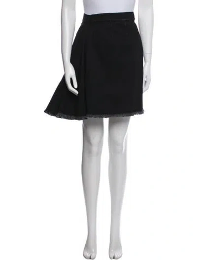 Pre-owned Alexander Mcqueen Raw-edge Trim Mini Skirt W/ Tags In Blue