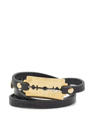 Pre-owned Alexander Mcqueen Razor Blade Wrap Bracelet In Gold