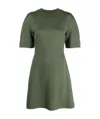 Alexander Mcqueen Rear Logo-print Mini Dress In Green