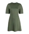 Alexander Mcqueen Rear Logo-print Mini Dress In Green