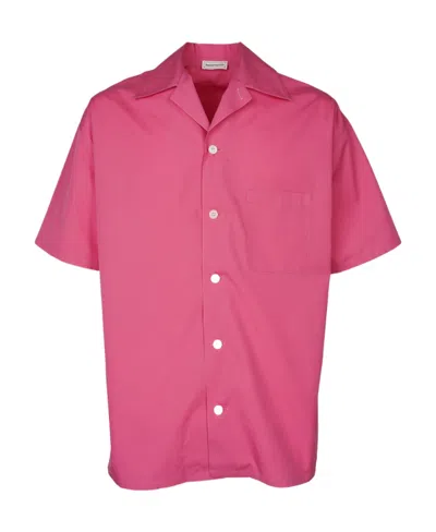 Alexander Mcqueen Rear Logo-print Short-sleeved Shirt In Pink