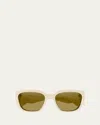 Alexander Mcqueen Ch0259s Rectangle Acetate Sunglasses In Brown