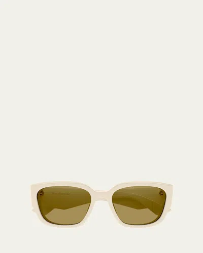 ALEXANDER MCQUEEN RECTANGLE ACETATE SUNGLASSES