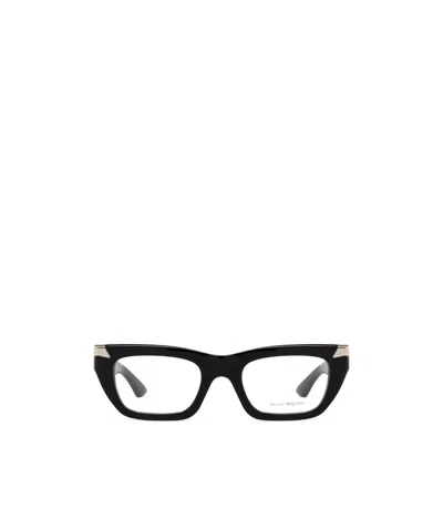 Alexander Mcqueen Rectangle-frame Glasses In Black