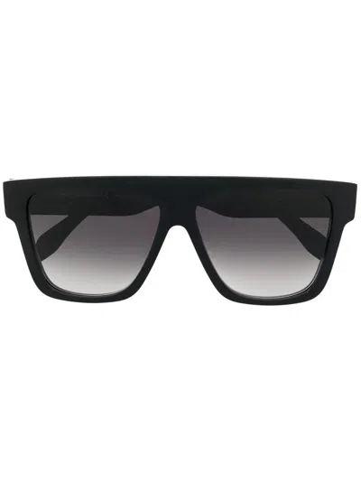 Alexander Mcqueen Rectangle Frame Sunglasses In 黑色