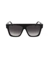 Alexander Mcqueen Rectangle Frame Sunglasses In Black