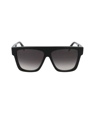 Alexander Mcqueen Rectangle Frame Sunglasses In Black